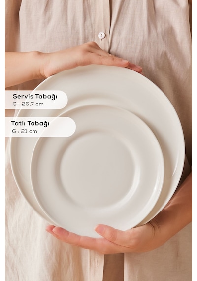 Karaca  Stream Bone Selene 24 Parça 6 Kişilik Yemek Takımı