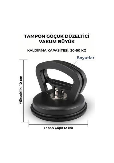 Çok Amaçlı Vakumlama Araç Göçük Düzeltme Kaporta Çektirme Aparatı Vantuz Büyük Boy 12 Cm