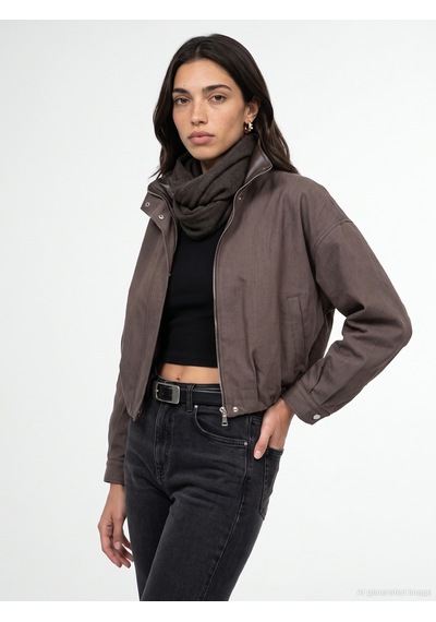 Dilvin 60828 Dik Yaka Bomber Ceket Kahve
