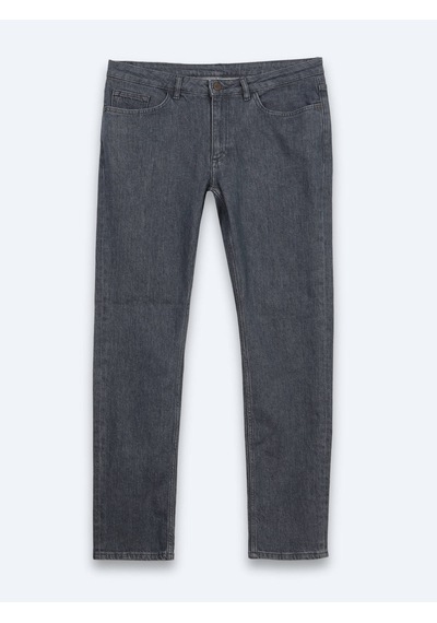 Kip Koyu Mavi Düz Slim Fit Denim Pamuk Karışımlı Pantolon