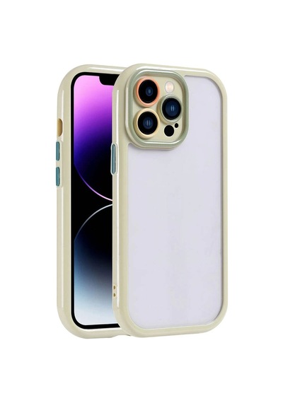 Apple Uyumlu iPhone 14 Pro Max Kılıf Kamera Korumalı Renkli Kenar Ve Çerçeve Tasarımlı Redclick Vitamin Kapak - Yeşil