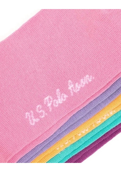 U.S. Polo Assn. Kadın 5'li Çorap Patik Colore Pembe