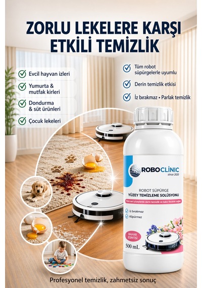Dreame L10s Ultra Gen 2 Uyumlu Yedek Mop, Robot Süpürge Deterjanı 500 Ml Solüsyon Bahar Çiçekleri