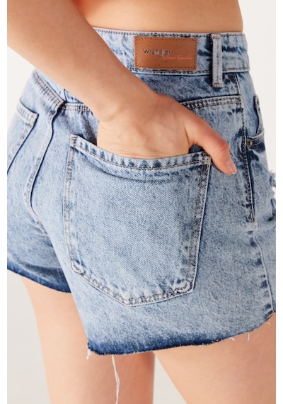 Wrangler Regular Fit Normal Kesim Normal Bel Açık Mavi Jean Kot Şort W231815851 Açık Mavi