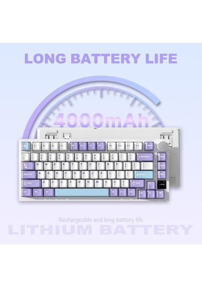 Ak820 Pro Mekanik Oyun Klavyesi,3 Modlu Tft Renkli Ekran Ve Cnc Düğmeli 81 Tuş,rgb Aydınlatma
