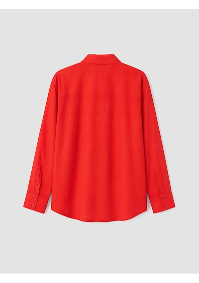 Lcw Vision Kırmızı Oversize %100 Pamuklu Kadın Gömlek