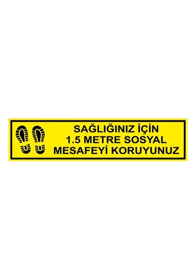 Sarı Sosyal Mesafe Levhası