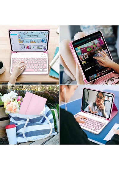 Huawei Matepad Se 11" 2024 Bluetooth Özellikli Standlı Kalem Bölmeli Klavyeli Kılıf