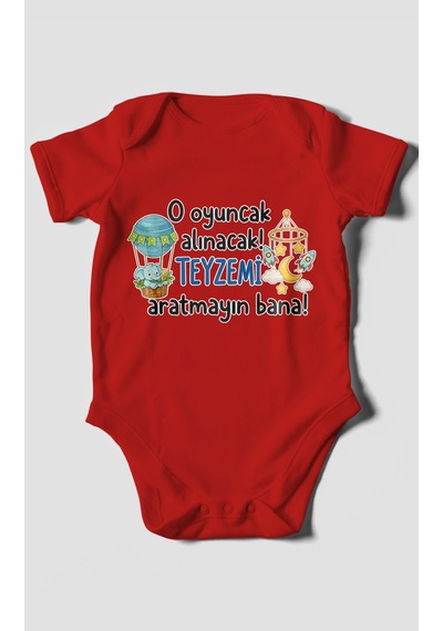 Morivokids Teyzeye Özel Kısa Kollu Bebek Body %100 Pamuk Zbn312-kk Kırmızı