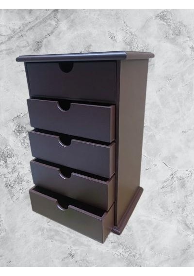 Hobi Erdl Model 90528 Ahşap Takı Şifonyer 5çekmeceli Ceviz Rengi El Yapımı