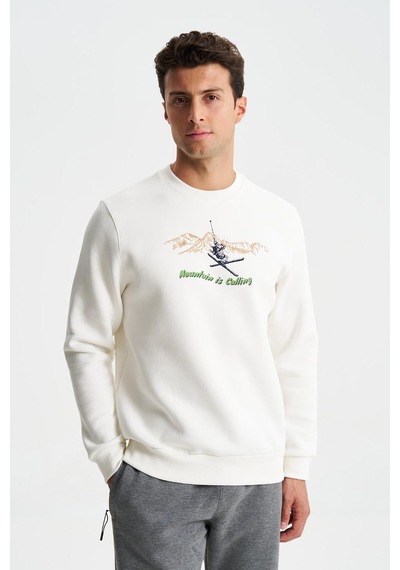 AR-MA Arma Erkek Regular Fit 3 İplik Şardonlu Pamuklu Bisiklet Yaka Sweatshirt 001
