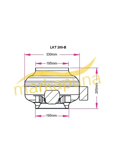 Fanex LKT 200-B Metal 20 CM 900 M³/H Debi Yuvarlak Kanal Fanı