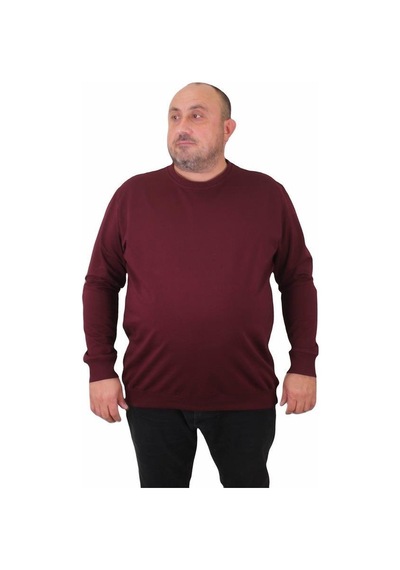 Starbattal Büyük Beden Sıfır Yaka Classic Sweat 23216 Murdum-Murdum Mürdüm