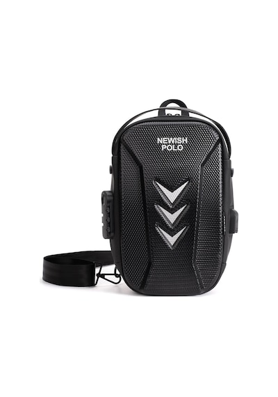 Newish Polo Erkek Şifreli Kilitli Su Geçirmez Sling Bag 404 Çapraz Omuz Ve Sırt Çantası - New404 Siyah