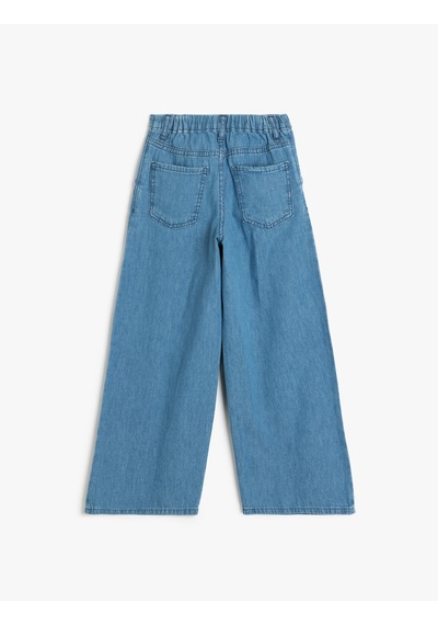 Koton Geniş Paça Kot Pantolon Cepli Pamuklu - Wide Leg Jean Orta İndigo 5skg40060ad Indigo Koton Geniş Paça Kot Pantolon Cepli Pamuklu - Wide Leg Jean Orta İndigo 5skg40060ad Indigo