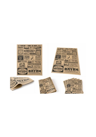 Jaova Vintage Baskılı Gıda Sunum Kağıdı Hamburger, Sandviç, Patates, Tost Ve Atıştırmalık Servis Kağıdı, Kafe Restoran Sunum Ve Paketleme Kağıdı