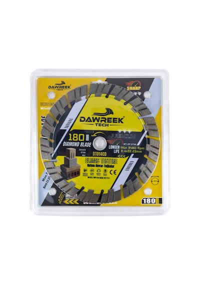 Dawreek Dt014cd 180mm Premium Segmentli Elmas Testere Beton-duvar-tuğla