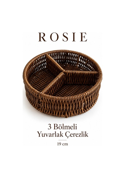 Rosıe 3 Bölmeli Hasır Görünümlü Çerezlik 19 Cm Karışık