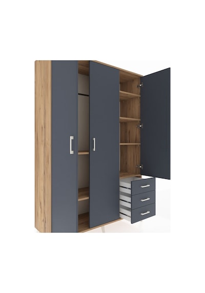 Hyperion Dolap 6 Raflı 3 Çekmeceli Tek Askılı 132x44x195 Çam-antrasit/antrasit Antrasıt/antrasıt Hyperion Dolap 6 Raflı 3 Çekmeceli Tek Askılı 132x44x195 Çam-antrasit/antrasit Antrasıt/antrasıt