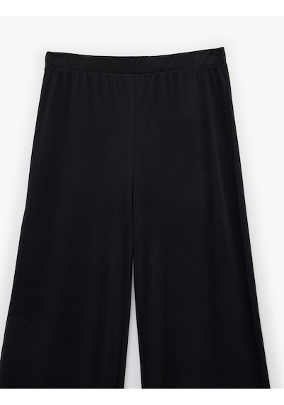 Koton Beli Lastikli Modal Karışımlı Bol Paça Pijama Altı Siyah 6slk40052mk Siyah
