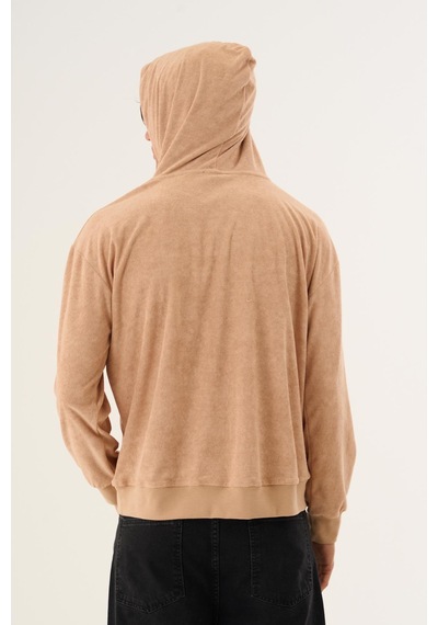Alexandergardi Alexandergardı Kangru Cepli Kapişonlu Sweatshirt E23-00176 Bej