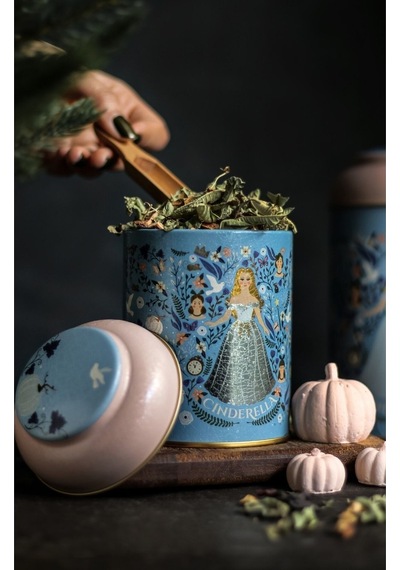 Fairytale Cinderella Desenli Yuvarlak Metal Saklama Kabı, 9 X 11 Cm, 0,6 Lt Desenli