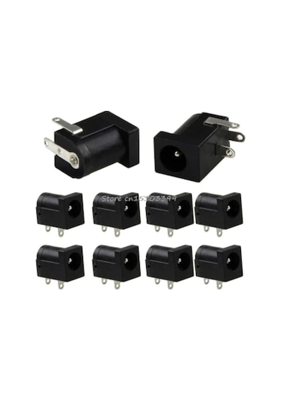 10 Adet 2.5Mm Dc Power Jak Dişi Şase Pcb Adaptör Soketi Devre