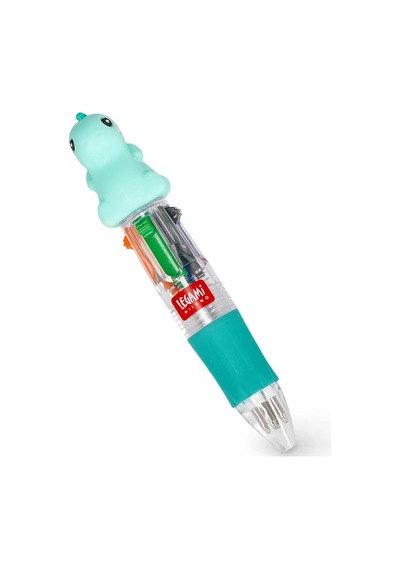 Legami - Mini Magic Rainbow, 4 Renkli Tükenmez Kalem, Yeşil, Mavi, Turuncu, Siyah, Uç 1 Mm, Ergonomik Silikon Sap, Ç Genel