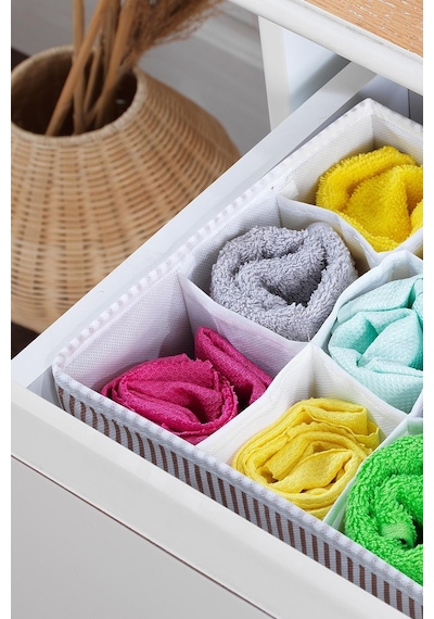Home 12 Bölmeli Çekmece İçi Düzenleyici Organizer Beyaz/kahve