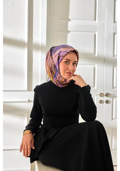 Silk Home Twill İpek Eşarp 11484-23 Siyah, Saks, Sarı, Pudra, Sarı, Yavruağzı