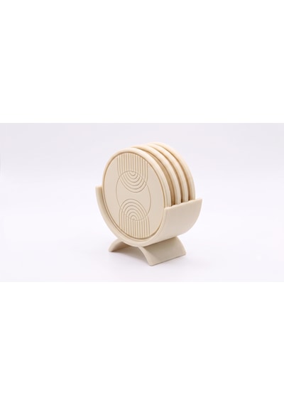 Riti Design - İskandinav Tarzi - 3d Tasarım 4'lü Bardak Altlığı Seti