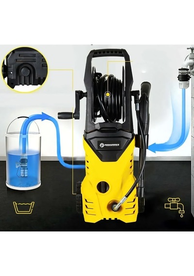 Prohummer Ph271 Elektrikli 150 Bar Musluk Ve Kovadan Su Çekme Yüksek Basınçlı Bahçe, Oto Yıkama, Araç Yıkama Makinesi Sarı
