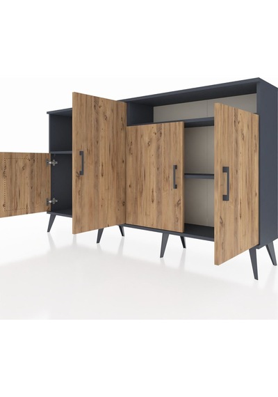 Arges Konsol 5 Raflı 4 Kapaklı 176x30x99 Antrasit-çam/antrasit Atlas Çam/antrasıt - Antrasıt Arges Konsol 5 Raflı 4 Kapaklı 176x30x99 Antrasit-çam/antrasit Atlas Çam/antrasıt - Antrasıt
