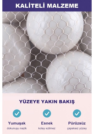 Beyaz Havuz Topu 100 Adet Yumuşak Oyun Havuzu Topları, Filede 1+ Yaş