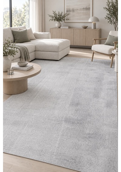 Rokan Peluş Halı Gri Kaymaz Tabanlı Yıkanabilir Modern Salon Mutfak Antre Oturma Odası Yumuşak Makine Halısı