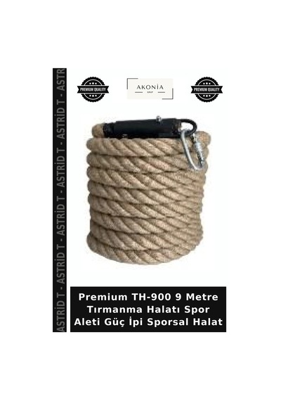 Premium Th-900 9 Metre Tırmanma Halatı Spor Aleti Güç İpi Sporsal Halat Diğer