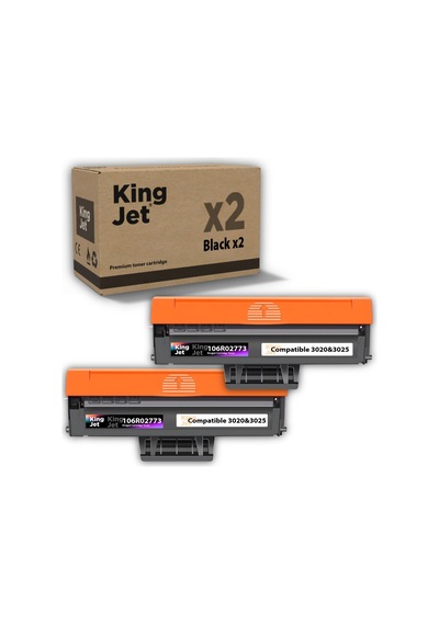 Kingjet Xerox Uyumlu 106r02773 Standart Kapasiteli 2'li Paket Çipli Uyumlu Toneri Phaser 3020, 3025