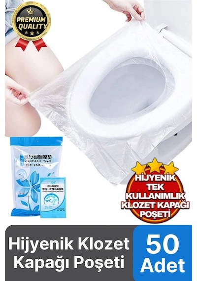 Yeni Seyahat Tipi Taşınabilir Okul Tuvalet Wc Hijyenik Tek Kullanımlık Klozet Kapağı Poşeti 50 Adet Çok Renkli