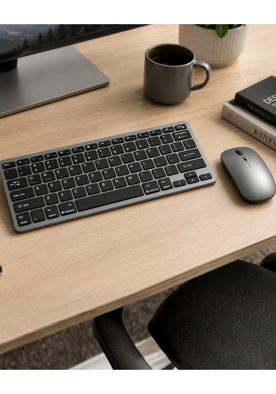 Hubrendy  Şarjlı Kablosuz Klavye Ve Mouse Seti Kompakt Taşınabilir Tasarım