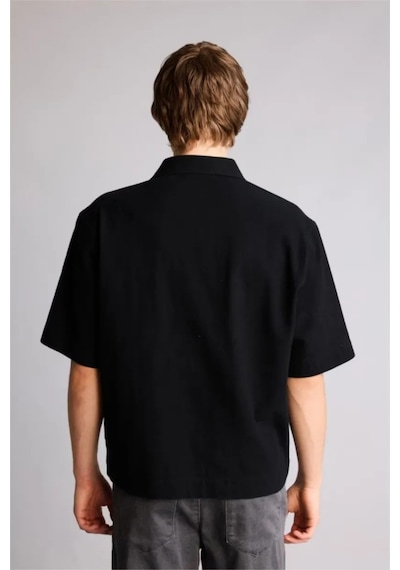 Defacto %100 Pamuk Boxy Fit Gömlek F8622ax26spbk81 Siyah-bk81