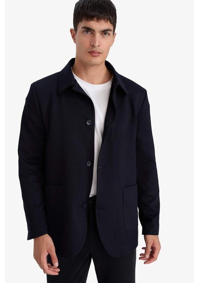 Defacto Regular Fit Polo Yaka Blazer Ceket G3832ax25wnnv82 Lacivert-nv82