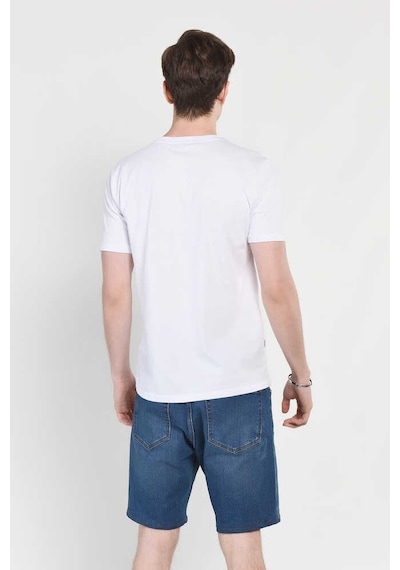 Ucla Gayley Beyaz Bisiklet Yaka Baskılı Standard Fit Erkek Tshirt Siyah