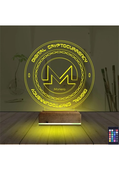 Luvivia Crypto Monero Coin 3d Lamba - Masa Gece Lambası Şeffaf