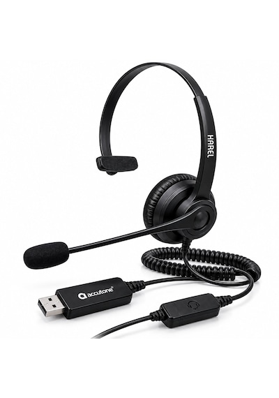 Karel Klk215 Usb Mikrofonlu Operatör Başlığı Usb Bağlantılı Profesyonel Kulaklık