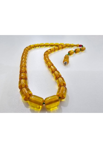 Zeyzun Usta İmzalı Sıkma Kehribar Tespih 8,5 X 12 Mm Kapsül Kesim
