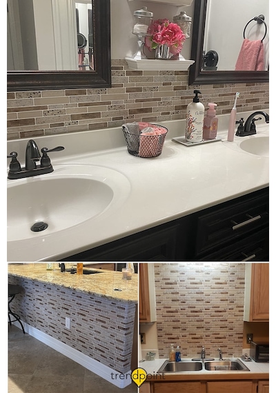 Trendpoint 3d 30 30cm Mutfak Tezgah Arkası Kaplama Pvc Kendinden Yapışkanlı Mozaik Görünüm Banyo