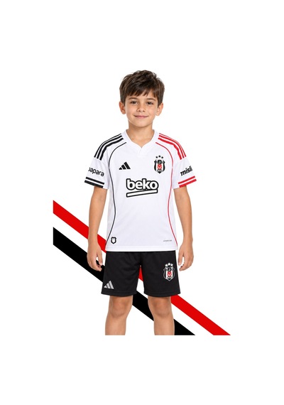 Adidas Beşiktaş Forma 25-26 Sezon Beyaz Çocuk Forması Ve Şort Takım