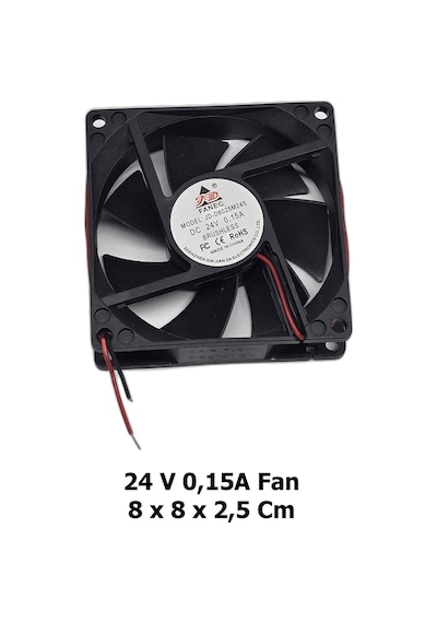 24v Dc 0.15a Brushless Soğutucu Fan 8x8x2.5 Cm 80mm Kasa Sanayi Makine Panel Güç Kaynağı Uyumlu Fan