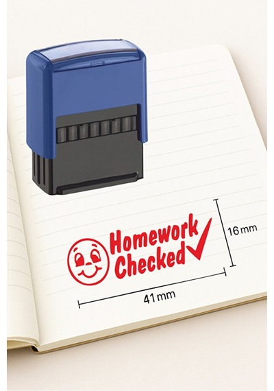 Öğretmen Kaşesi Homework Checked Kaşesi Kendinden Mürekkepli Kırmızı Baskı Kırmızı