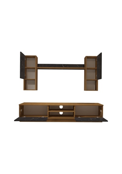 Decoraktiv Eko 5dab Mdf Dvd Tv Ünitesi Tv Sehpası Pera - Siyah Mermer